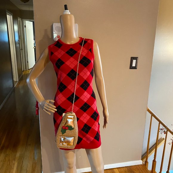 Figural Gold Champagne Bottle "Bubbles" Crossbody Holiday Bag NWT - Picture 2 of 8